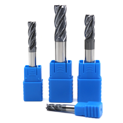 Ultra Fine Grain Solid Carbide End Mill 4 Flute Cnc Milling Cutter Tool HRC45-50 Aitin Coating