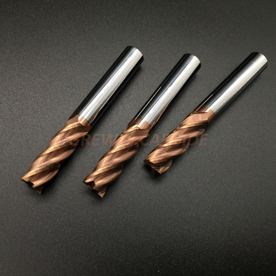 HRC55 4 Flutes Solid Carbide Square End Mill Tisin Copper Coating Machine Tools